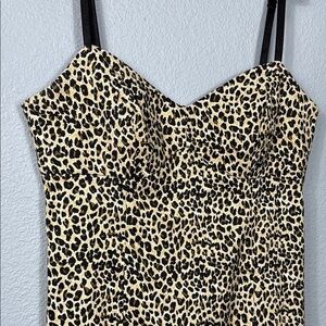 Vintage Bobbie Bee Leopard Print Bodycon Dress‎